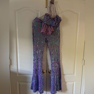 Sequin Two Piece Set in Purple Iridescent